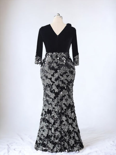 Black Plus Size Sequin Dress