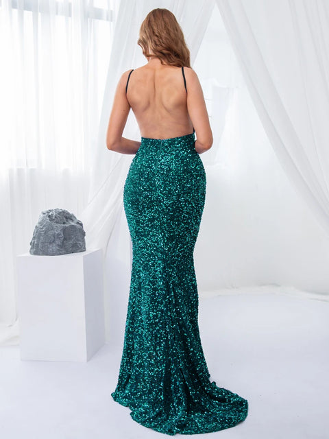 Green Dress With Sequins