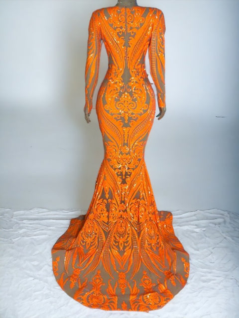Orange Sequin  Dress