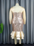 Plus Size Rose Gold Sequin Dress