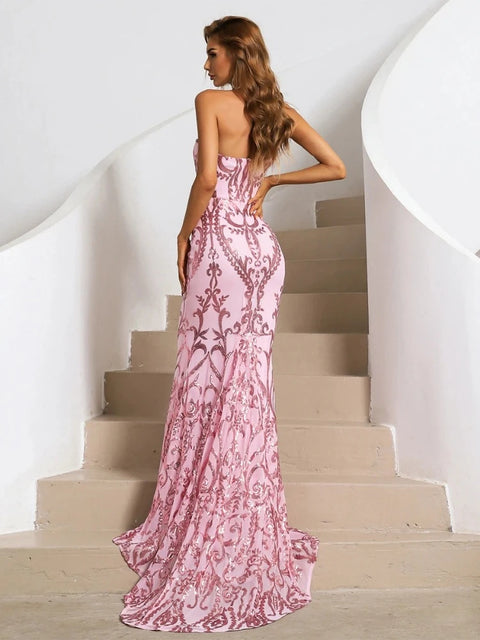 Pink Sequin Formal Dress