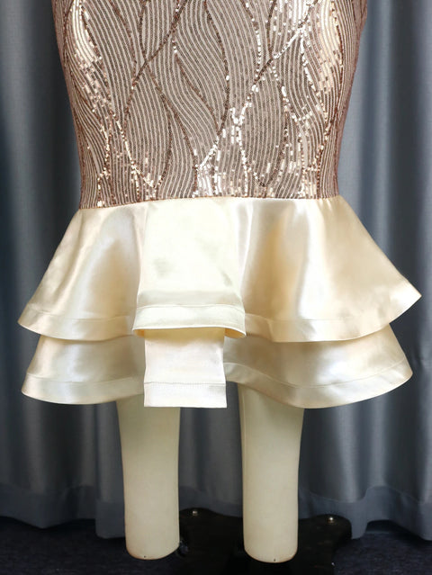 Rose Gold Sequin Dress Plus Size