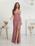 Pink Long Sequin Dress