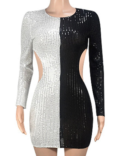 Black And White Sequin Dress