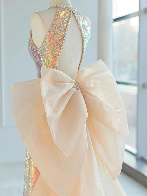 Neon Gold Sequin Dress