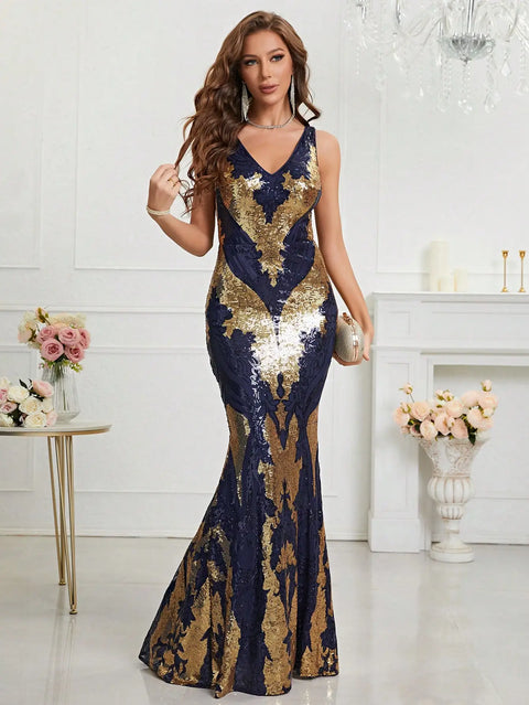  Blue Sequin Dress 