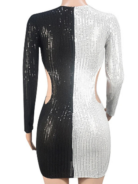 Black And White Sequin Dress