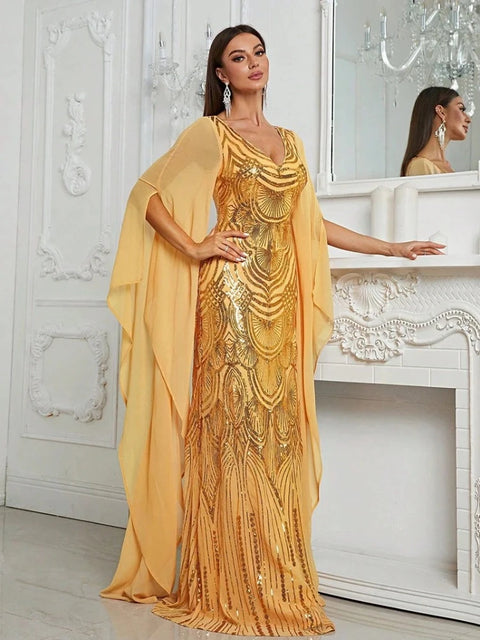 Gold Glitter Sequin Dress