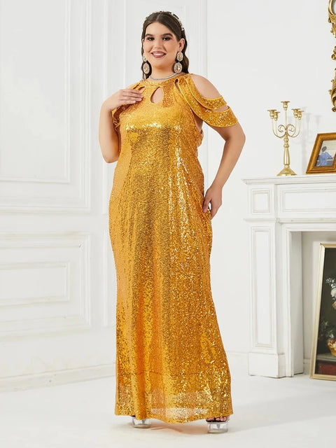 Plus Size Gold Sequin Dress