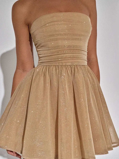 Sequin Gold Bustier Dress