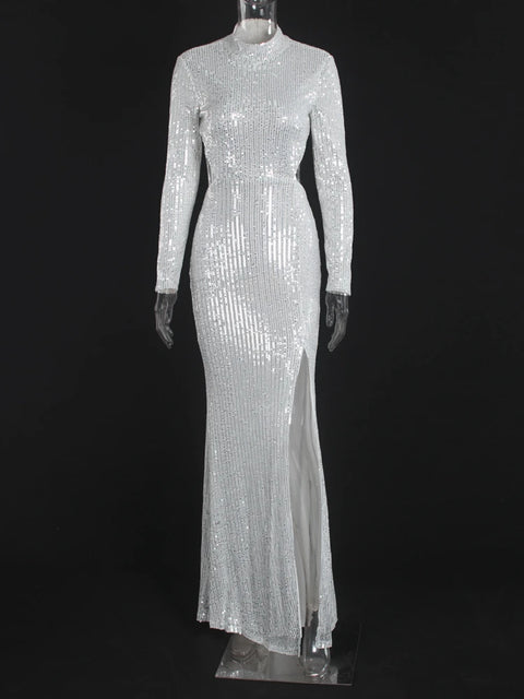 Silver  Sequin Dress