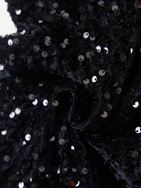 Black Fringe Sequin Skirt