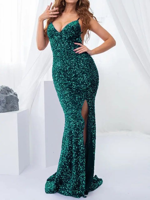 Green Dress With Sequins