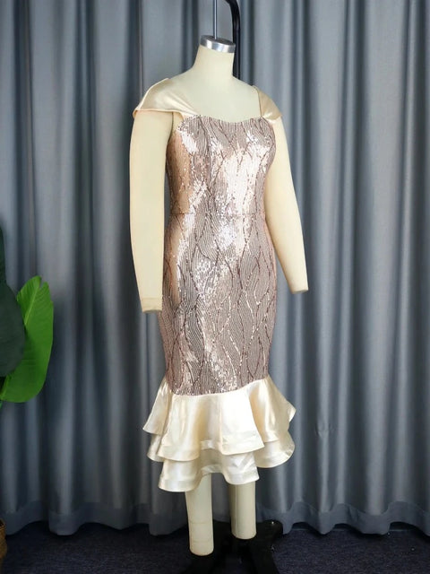Plus Size Rose Gold Sequin Dress