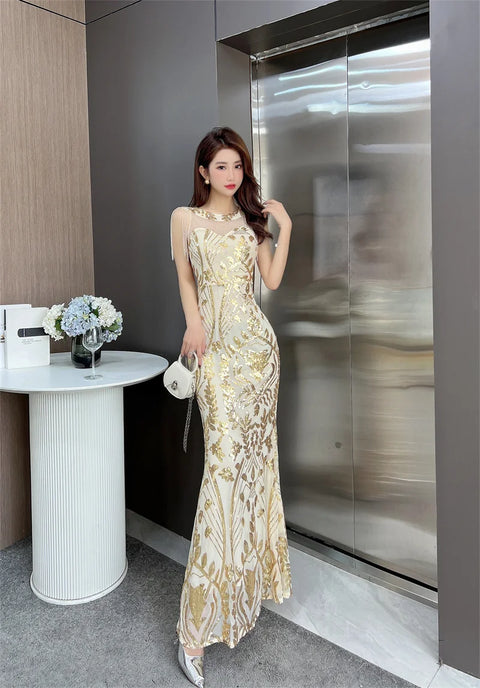 Gold Sequin Sparkle Dress