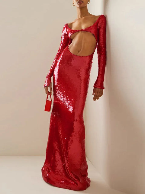 Red Sequin  Dress