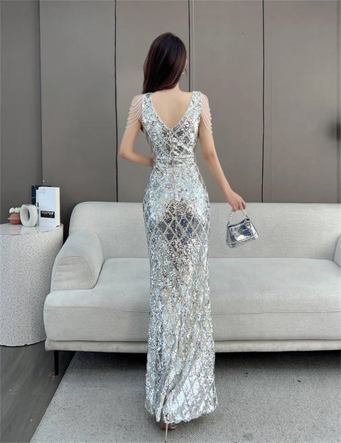 Silver Sequin  Dress