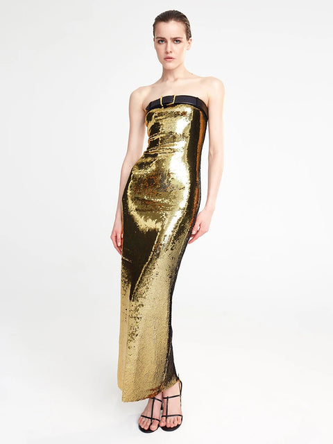  Gold Sequin Dress  