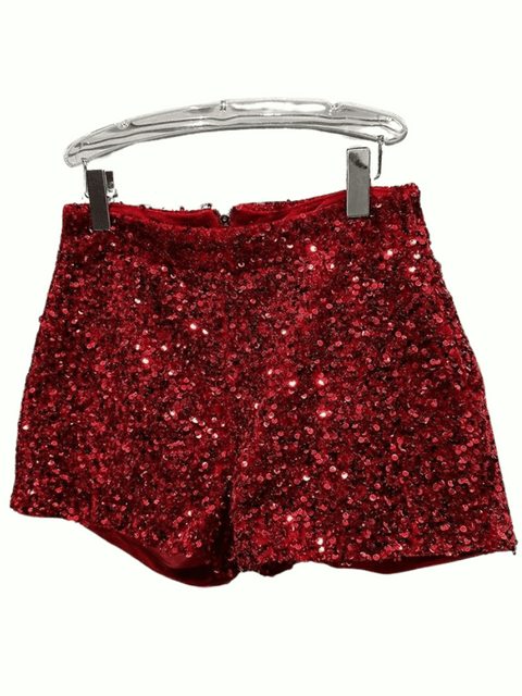 Red Sequin Shorts