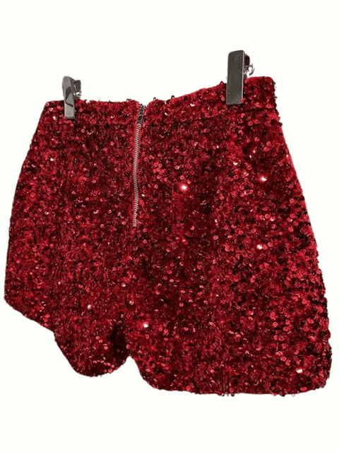 Sequin Shorts red