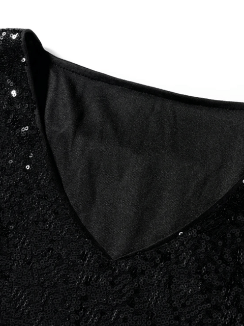 Sequin Tee Shirt Dress black