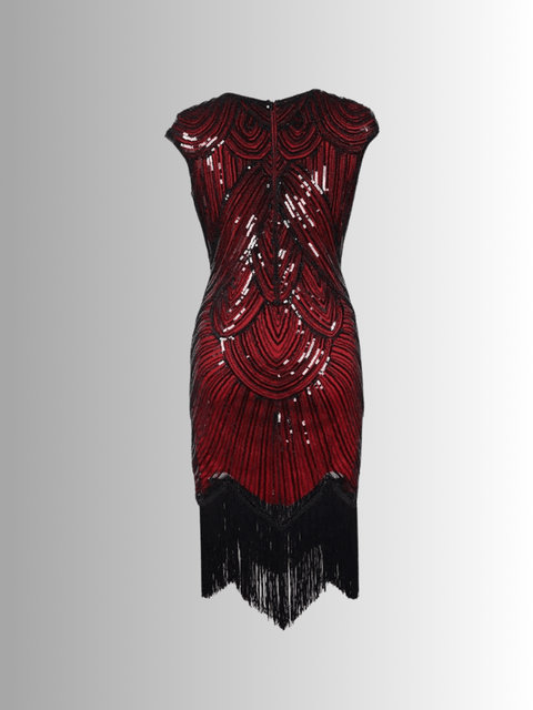 Red Sequin And Fringe Dress 