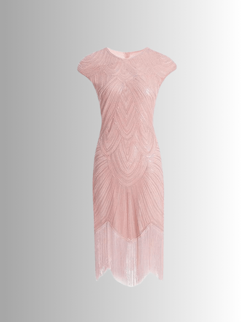 Pink Sequin And Fringe Dress 