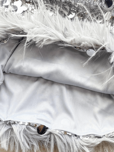 Silver Sequin Feather Dress
