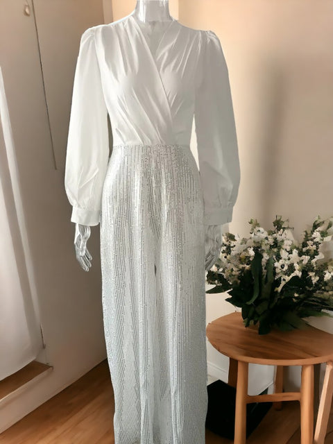 Sequin Jumpsuit white 