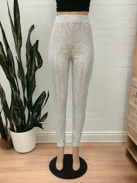 Sequin Pants silver