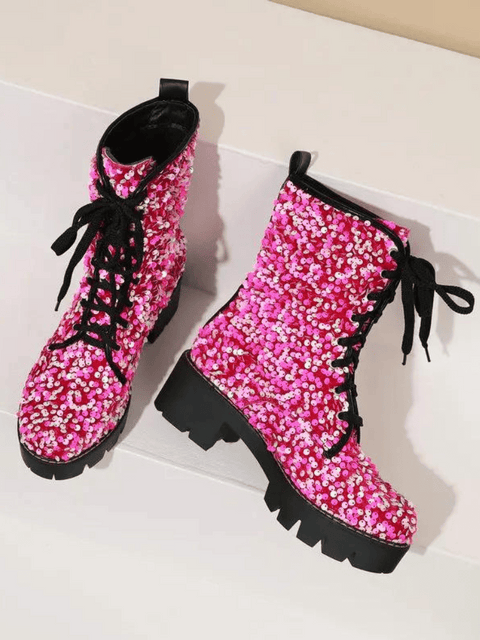 Glitter Boots pink