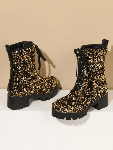 Glitter Boots gold