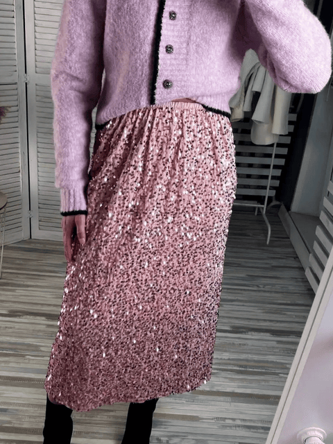 Sequin Skirt pink