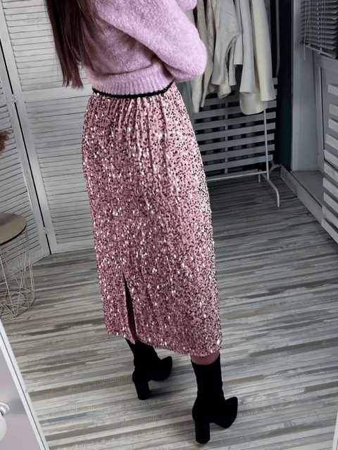 Sequin Skirt pink