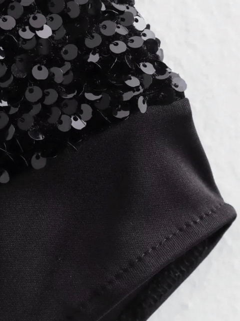 Sequin Bodysuit Black