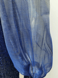Blue Sequin Dress Sheer Sleeve