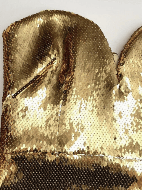 Strapless Gold Sequin Dress