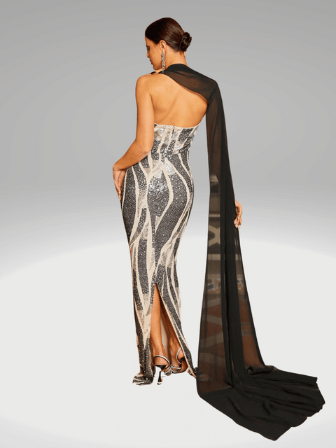 Dark Silver Sequin Dress