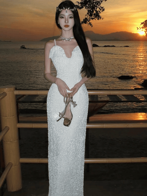 White Sequin Dress 