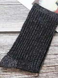 Womens Glitter Socks Black Silver