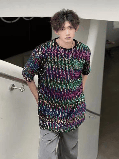 Multicolor Man Sequin Shirt