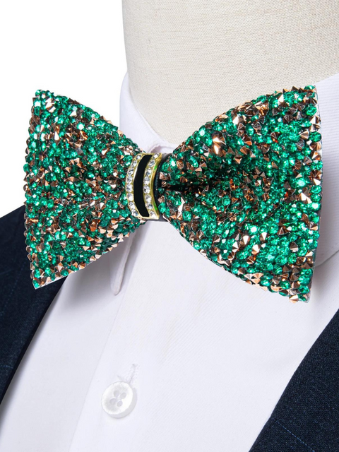 Sequin Bow Tie Green