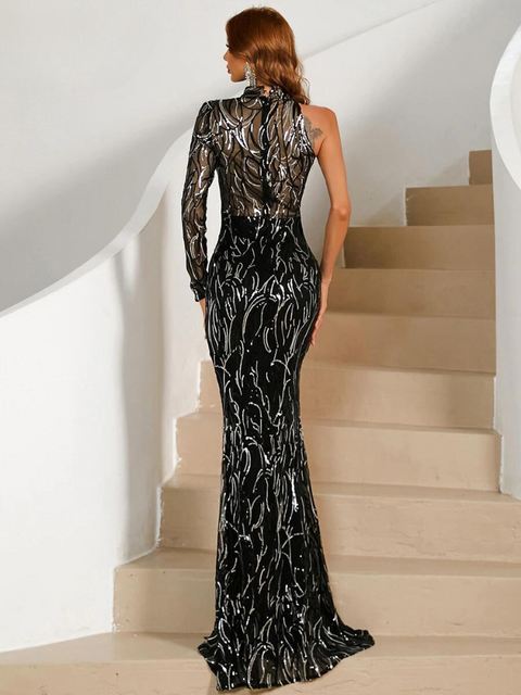  Black Sequin Dress 