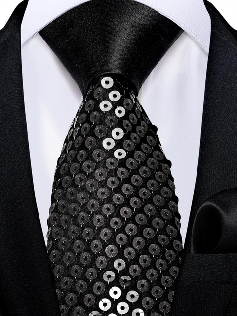 Sequin Tie  Black