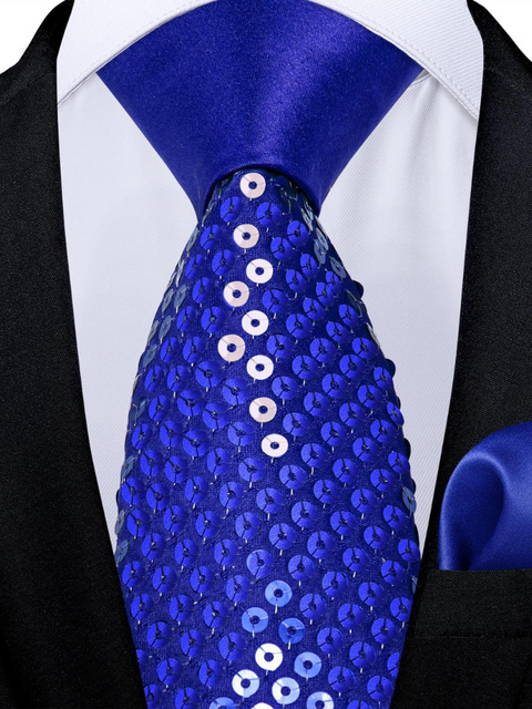 Sequin Tie Men And Women Blue