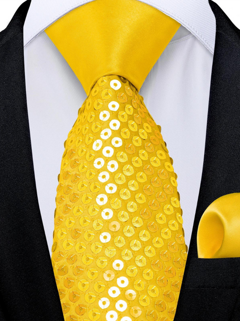 Sequin Tie   Yellow