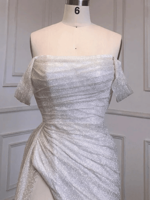 White Sequin Midi Dress
