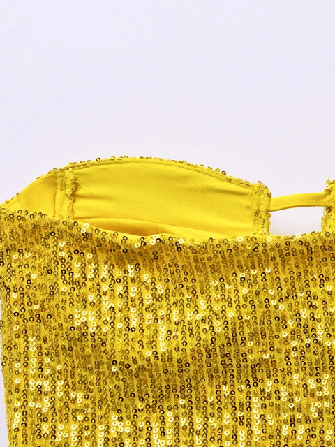 Yellow Sequin Dress Bustier