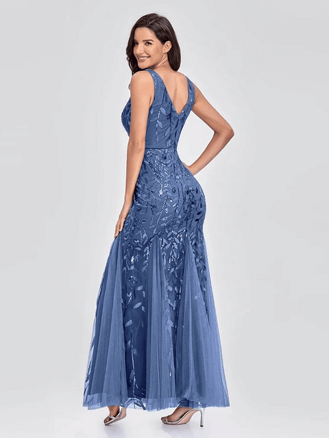 Blue Sequin Bridesmaid Dresses