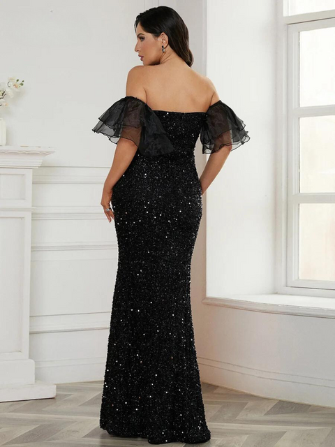 black Sequin Dress